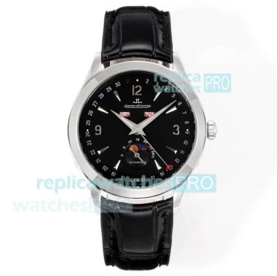Swiss Clone Jaeger-LeCoultre Master Calendar Black Dial Ultra-Thin Men's Watch 